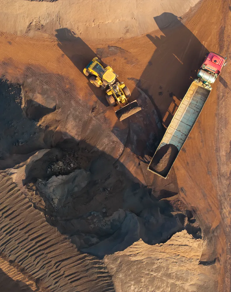 portrait of heavy machinery in a mine